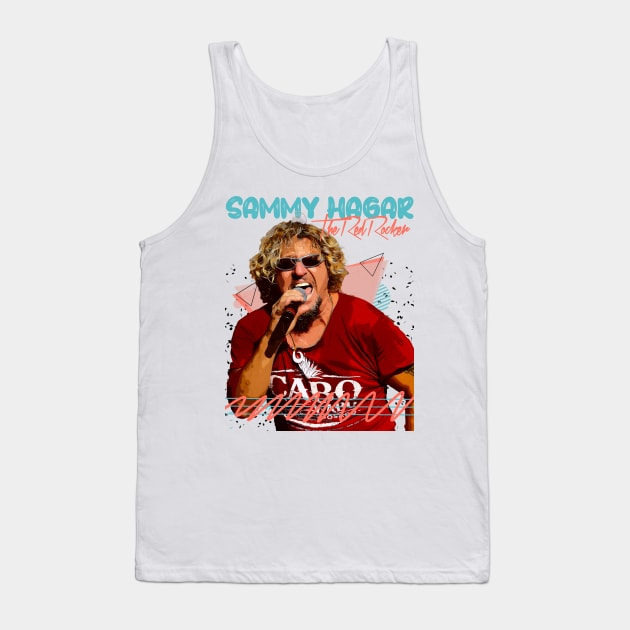 Retro Sammy Hagar The Red Rock Fan Art Design Tank Top by Nandin Putri